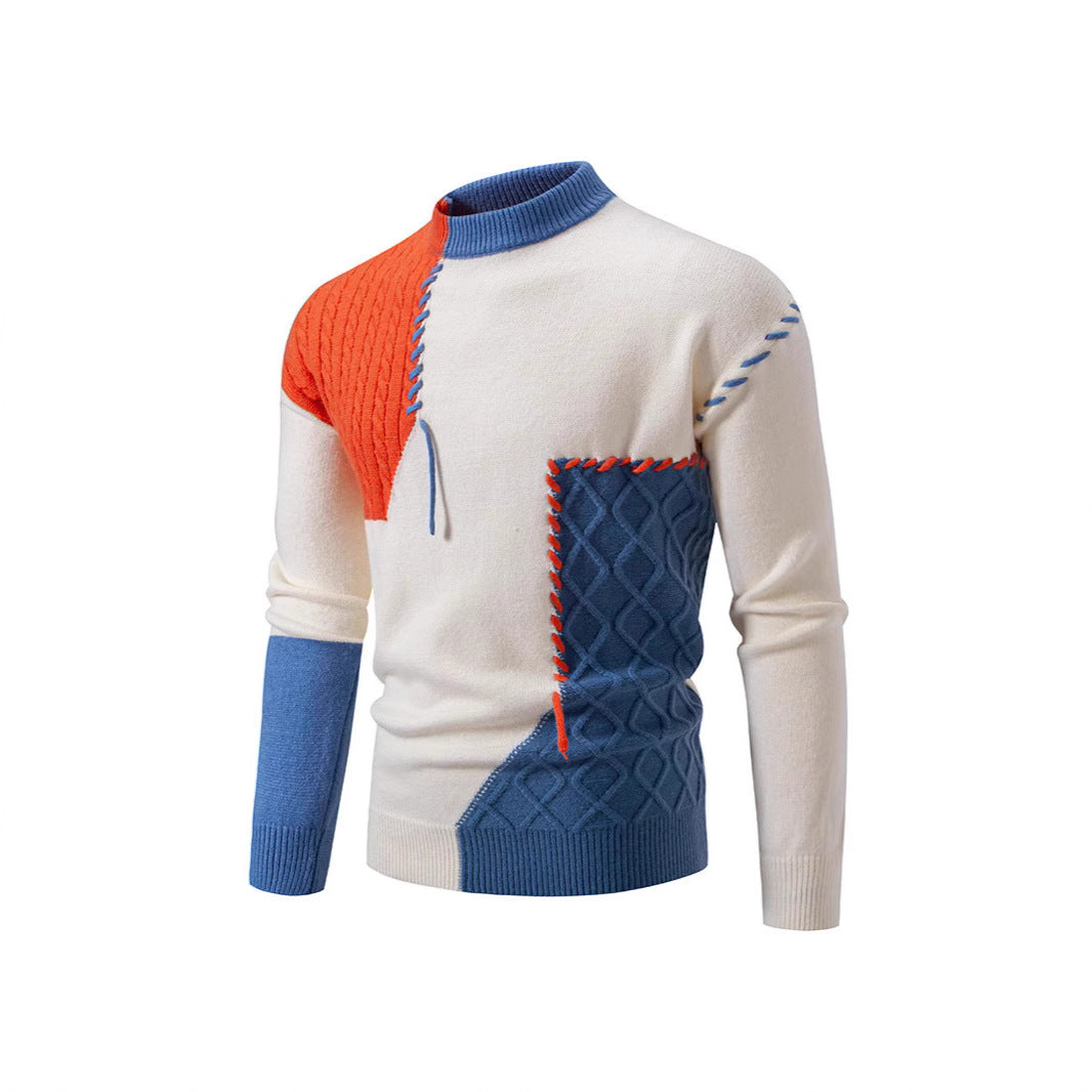 Herren Pullover mit kreativem Muster und hohem Kragen Echoarchiv