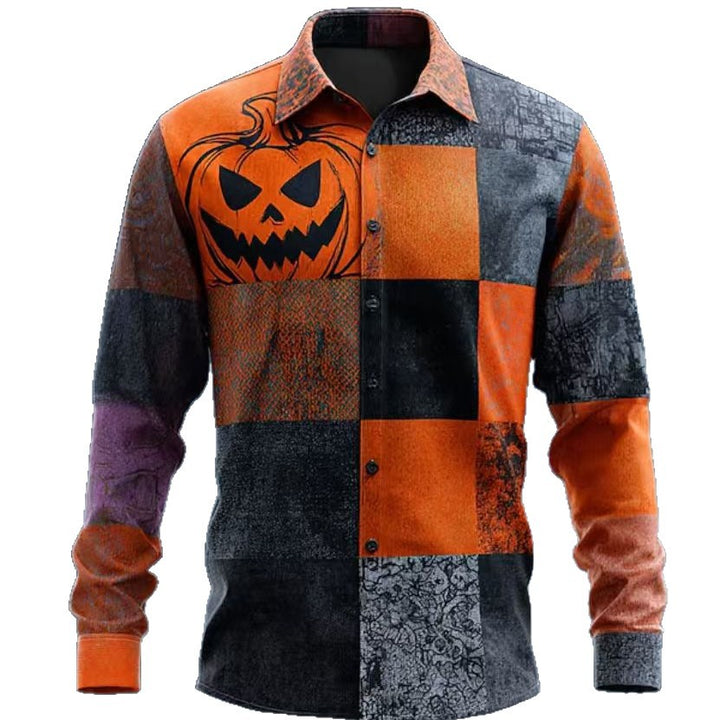 Herren Kurzarmhemd mit einzigartigem Halloween-Motiv Echoarchiv
