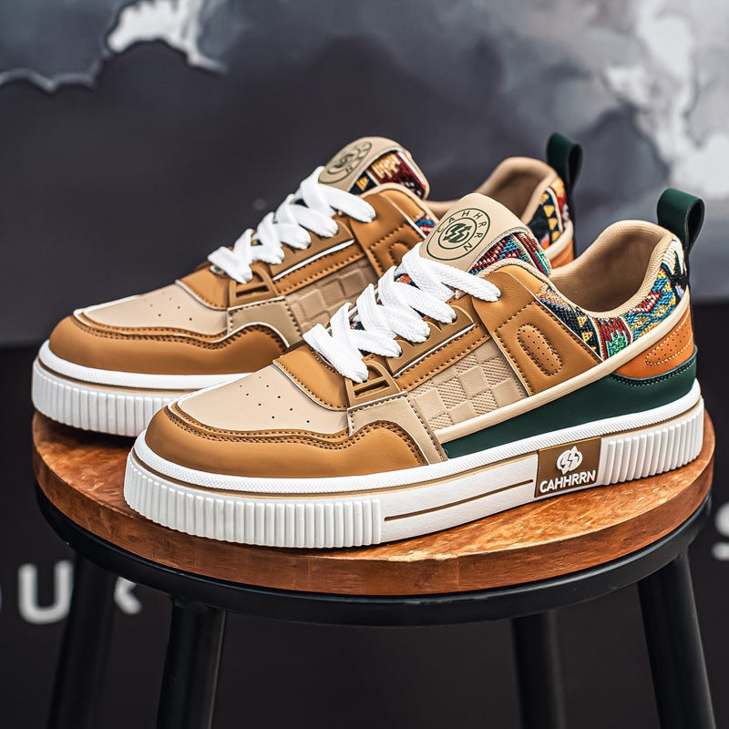 Herren stylische Plateausneaker mit gepolstertem Schaftkragen, geprägten Overlays und griffiger Plattformsohle – Norré