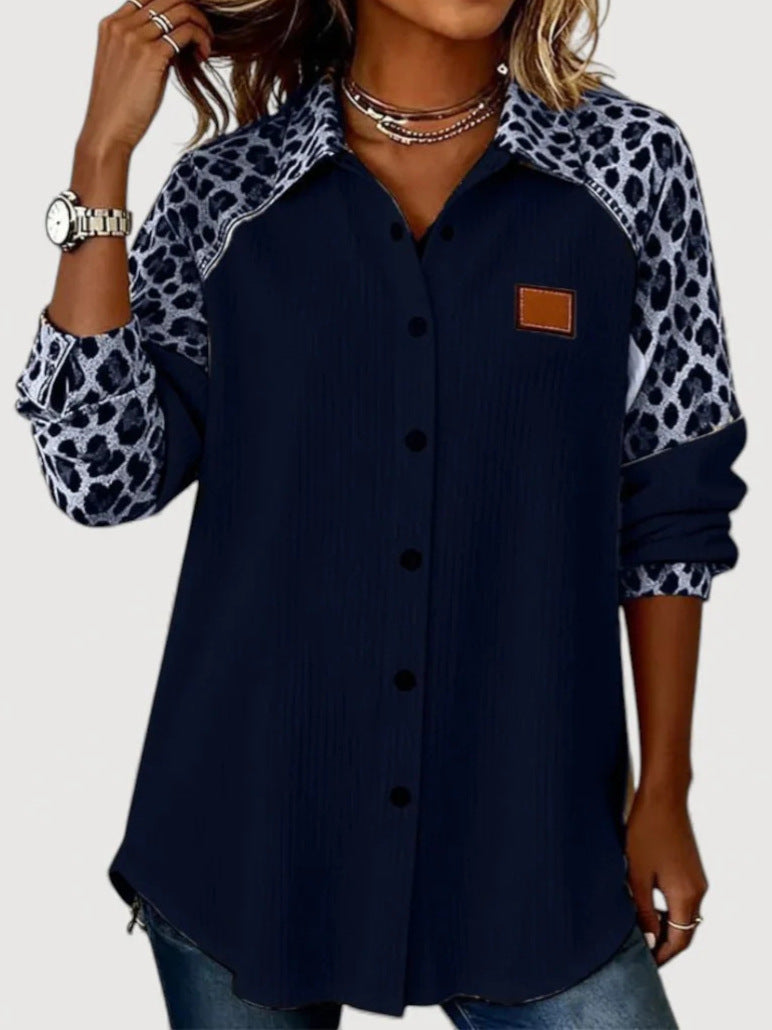 Damen Modisches Langarmshirt mit Animal-Print – Avérine