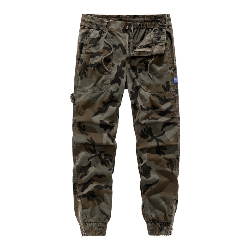 Herren Cargohose im lässigen Camouflage-Design mit elastischem Bund und zahlreichen Taschen Echoarchiv