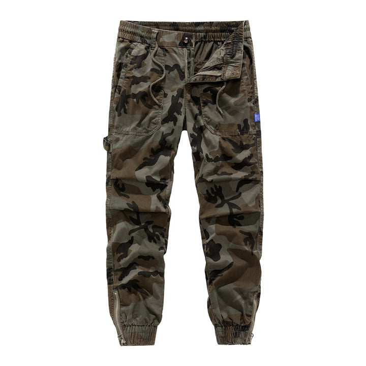 Herren Cargohose im lässigen Camouflage-Design mit elastischem Bund und zahlreichen Taschen Echoarchiv
