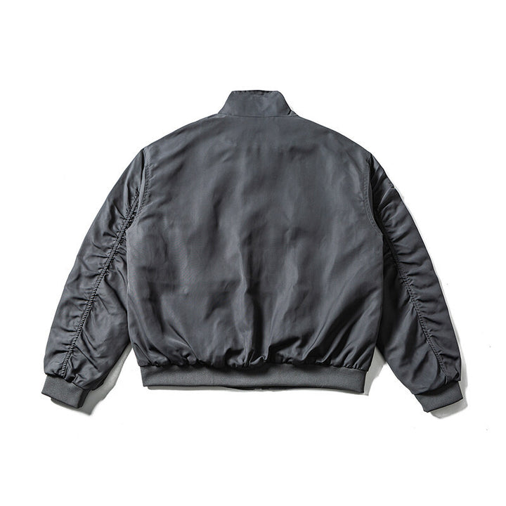 Herren Leichte Bomberjacke im minimalistischen Satin-Look mit Stehkragen und elastischem Saum Echoarchiv