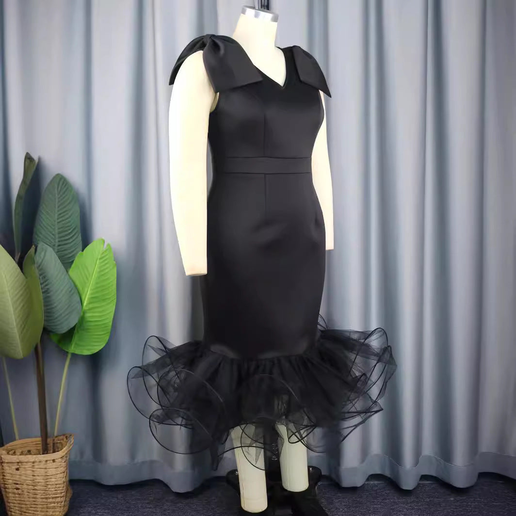 Damen elegantes Kleid mit innovativen Tüllrüschen Echo Archiv