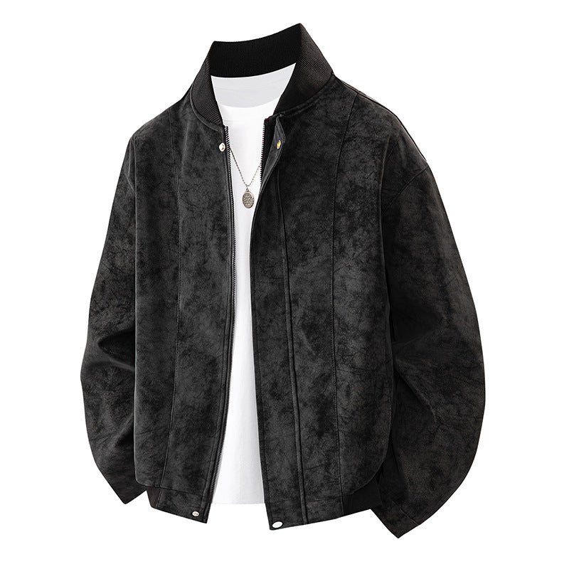 Herren Lässige Velourslederjacke – Taviero