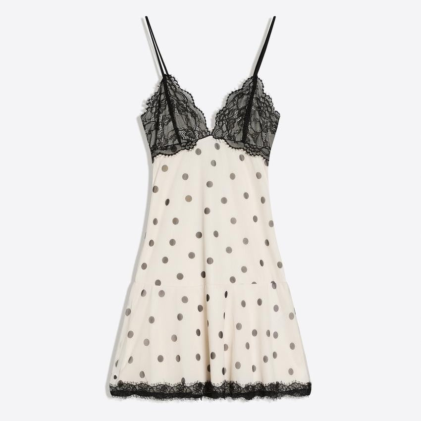 Damen Spitzenkleid mit Punkten und romantischen Details Echo Archiv