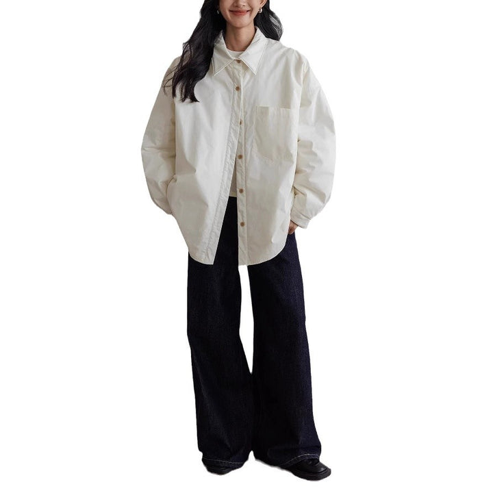 Damen Oversized Bluse mit Knopfdetail Echoarchiv