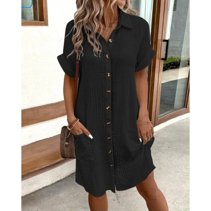 Damen Hemdkleid mit Knopfleiste und praktischen Taschen – Lunéa