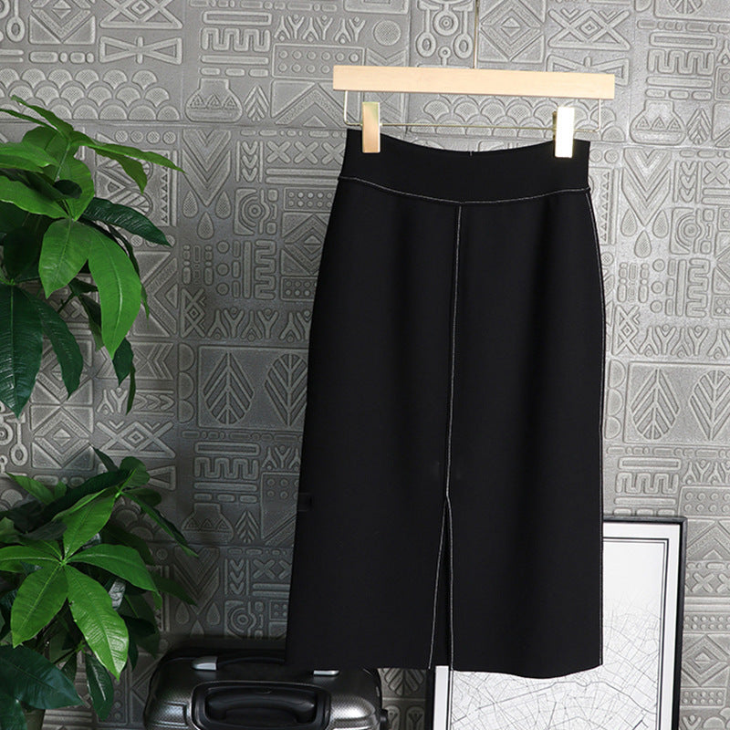 Damen Eleganter Midi-Rock mit Schlitzen Echoarchiv