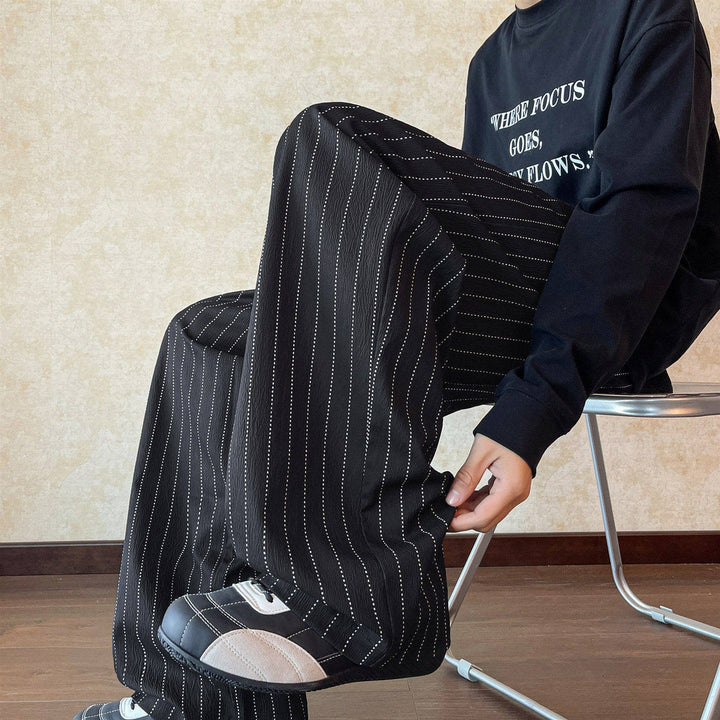 Damen Lässige Weitgeschnittene Streifenhose Echoarchiv