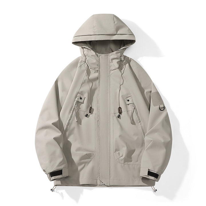 Herren Wetterfeste Funktionsjacke mit verstellbarer Kapuze und zahlreichen Taschen Echoarchiv