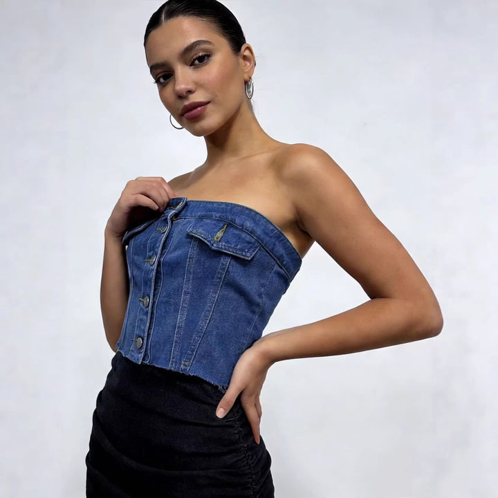 Damen Jeans Bustier Top Echo Archiv