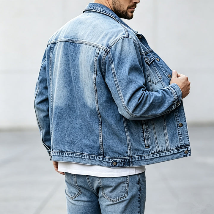 Herren Modische Denimjacke im Vintage-Stil Echoarchiv