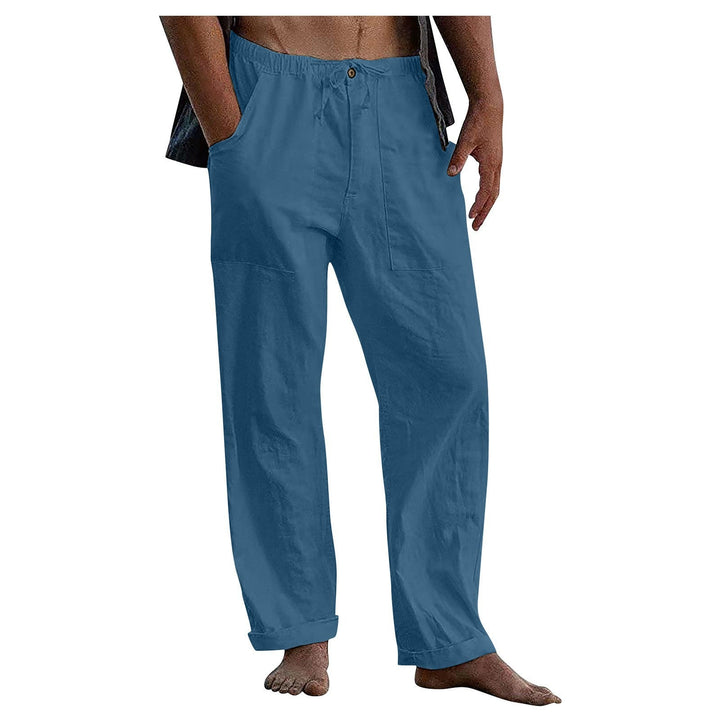 Herren Relaxed Fit Leinenhose mit elastischem Bund und praktischen Taschen Echoarchiv