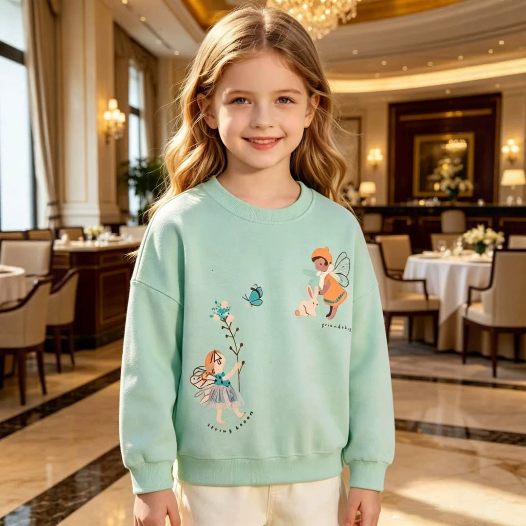 Mädchen Sweatshirt mit zauberhaftem Feen- und Blumenmotiv Echo Archiv