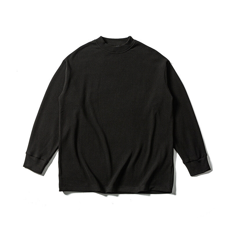 Unisex Oversize-Langarmshirt mit Mockneck aus Baumwollmischung Echoarchiv