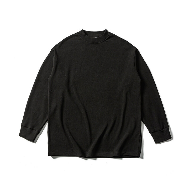 Unisex Oversize-Langarmshirt mit Mockneck aus Baumwollmischung Echoarchiv