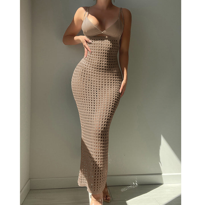 Damen figurbetontes Häkelkleid mit transparentem Design Echo Archiv