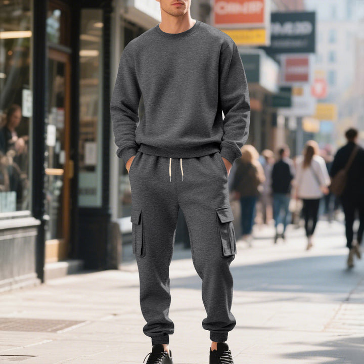 Herren nan utilitärische Cargo-Jogginghose mit großen Klapp- und Reißverschlusstaschen, elastischem Tunnelzugbund und gerippten Beinabschlüssen Echo Archiv