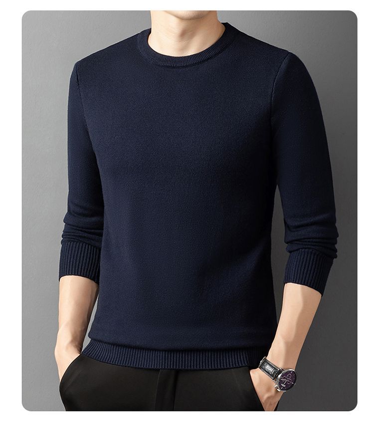 Herren eleganter Rundhals-Pullover aus feiner Baumwolle Echoarchiv