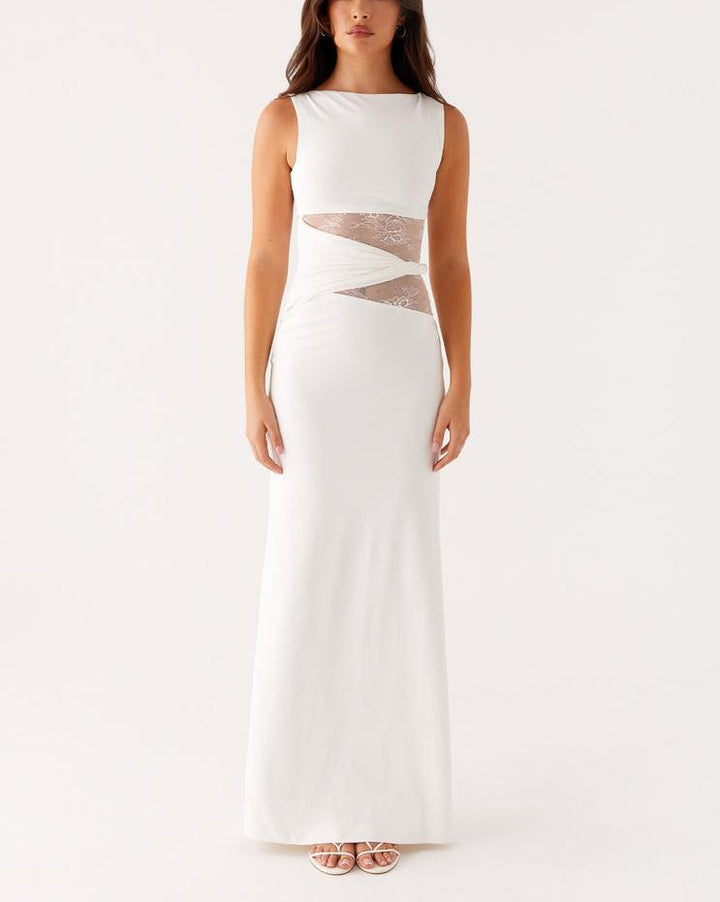 Damen Elegantes Maxikleid mit transparenter Spitze und figurbetontem Schnitt Echo Archiv