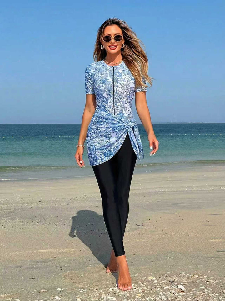 Damen Sportlicher Surfanzug mit asymmetrischem Schnitt und Wickeldetail Echo Archiv