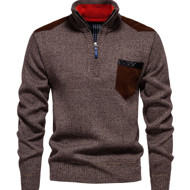 Herren Pullover mit halbhohem Kragen und modischen Akzenten Echoarchiv