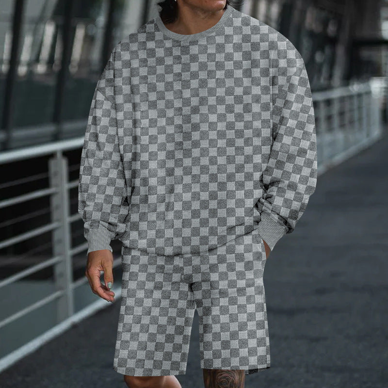 Herren lässiger Sweatshirt-Shorts-Set Echoarchiv