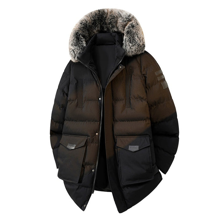 Herren Wattierter Parka im Duffle‑Stil mit Kapuze und großen Pattentaschen Echoarchiv