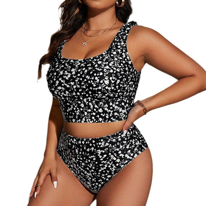 Damen Hochgeschnittener Bikini mit floralem Design und sportlichem Crop-Top Echo Archiv