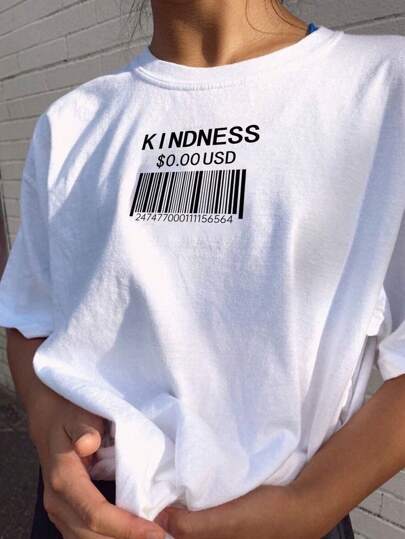 Damen T-Shirt mit kreativem Barcode-Design Echo Archiv