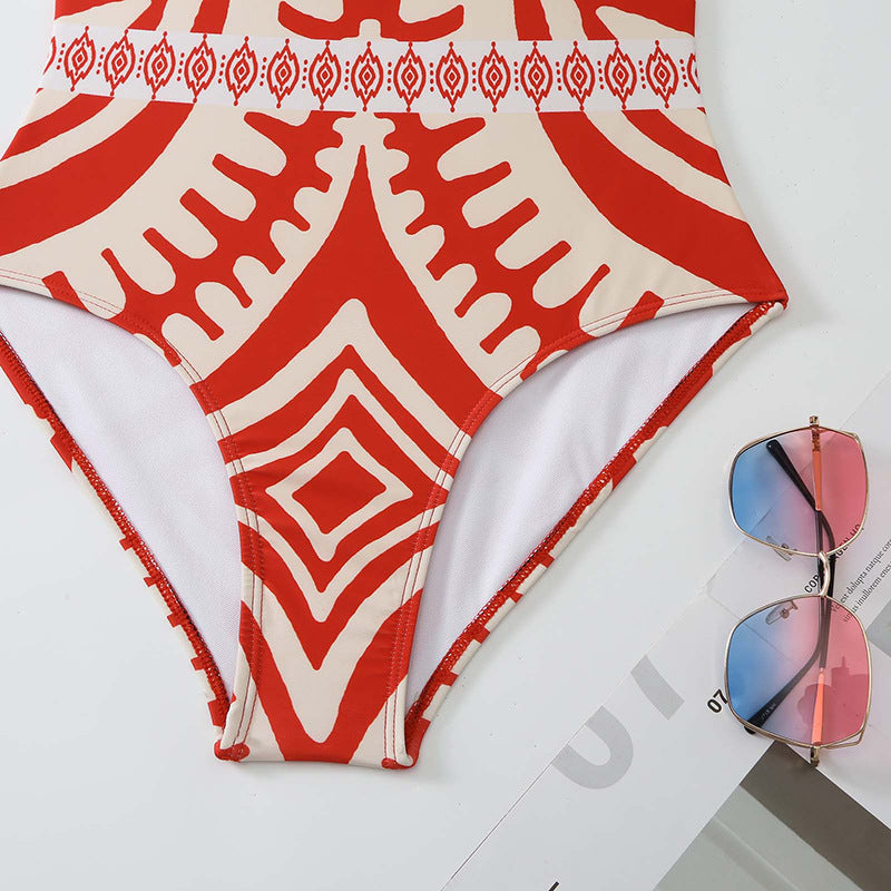 Damen Einteiler Badeanzug mit weitem Palazzo-Hosen Echo Archiv