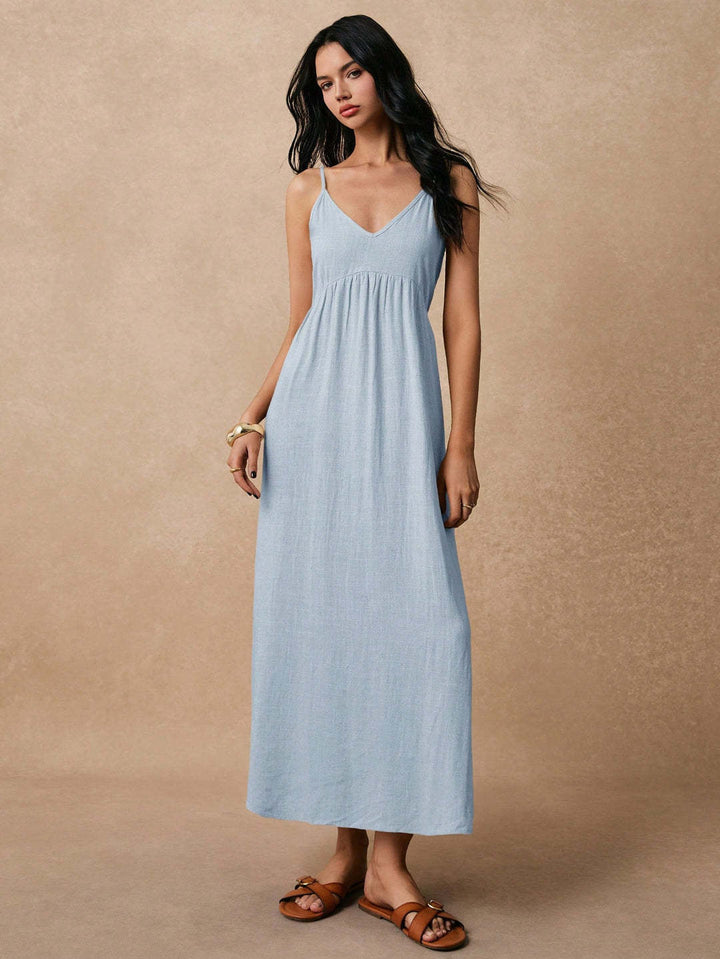 Damen Maxikleid mit feinen Spaghettiträgern und leichtem, atmungsaktivem Material Echo Archiv