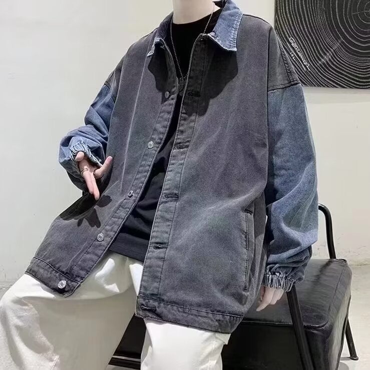 Herren Lässige Oversized Jeansjacke Echoarchiv