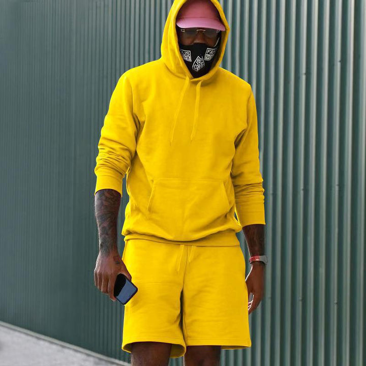 Echoarchiv Herren Hoodie-Shorts-Set mit Kängurutasche