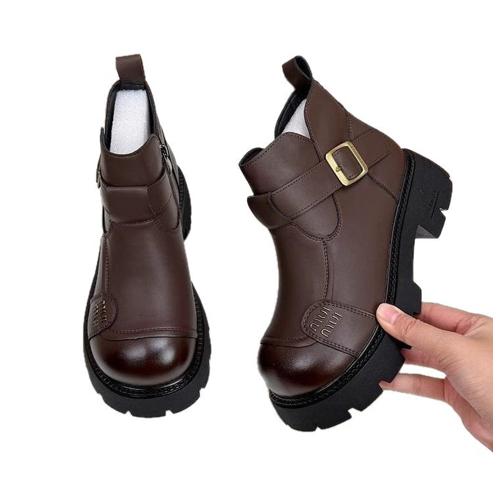 Damen Modische Stiefeletten mit Schnallen-Detail Echo Archiv