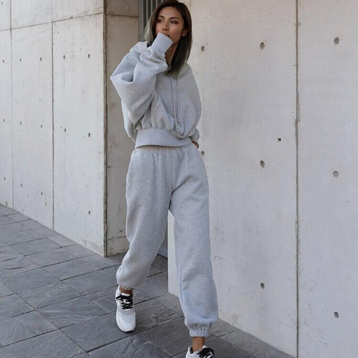 Damen Lässiger Oversized Kapuzenanzug Echo Archiv