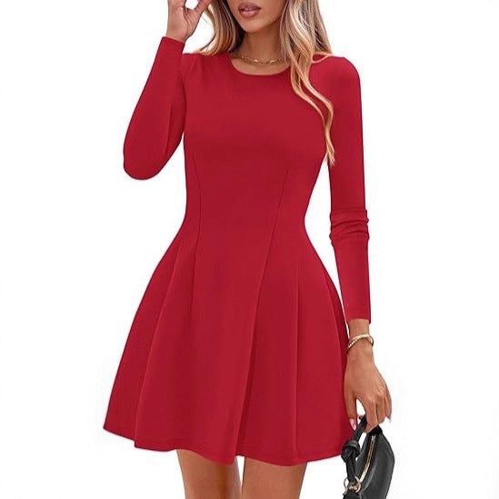 Damen A-Linien Minikleid mit langen Ärmeln Echo Archiv