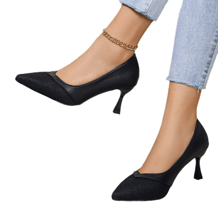 Damen nan spitze Pumps mit strukturierter Vorderkappe, geschwungener Pfennigabsatz und gepolstertem Komfortfußbett Echo Archiv