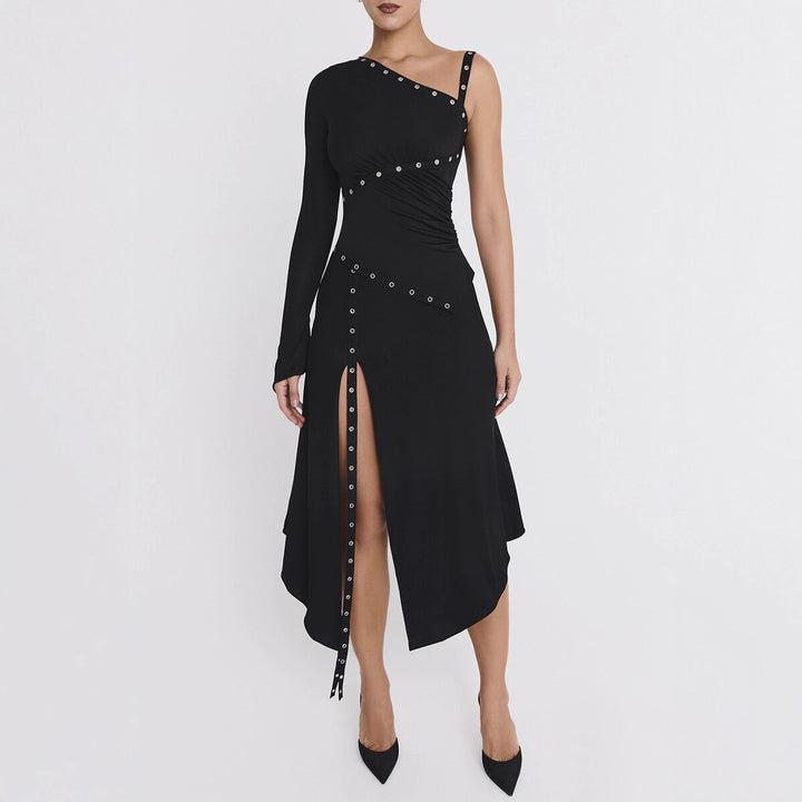 Damen Elegantes Oberteil mit asymmetrischem Schnitt und dekorativen Ösen Echo Archiv