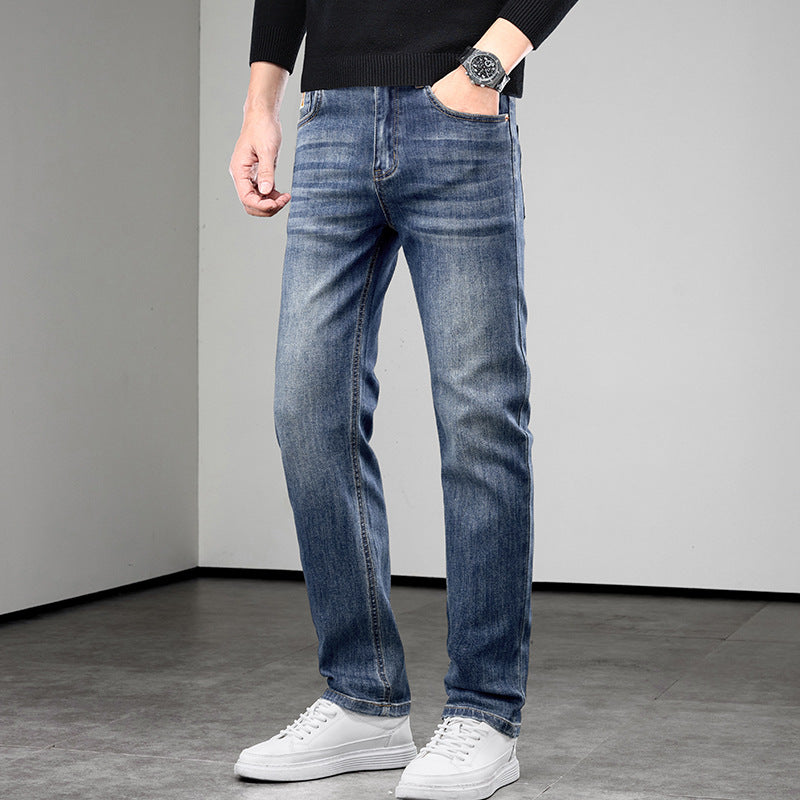 Herren Elastische Denim-Jeans Slim-Straight mit Komfortbund Echo Archiv