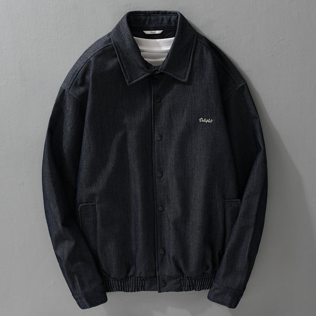 Herren Jeansjacke mit Druckknöpfen und elastischem Saum Echoarchiv