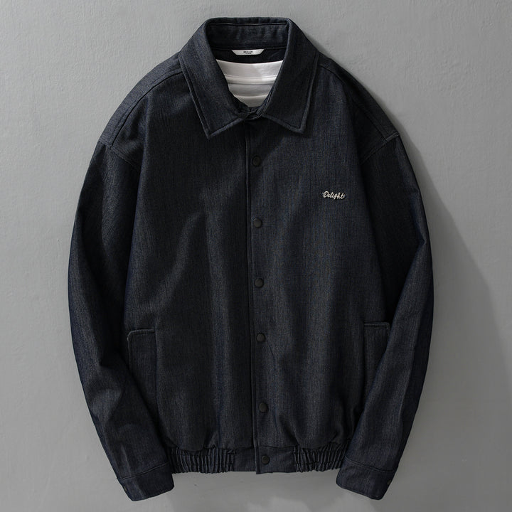 Herren Jeansjacke mit Druckknöpfen und elastischem Saum Echoarchiv