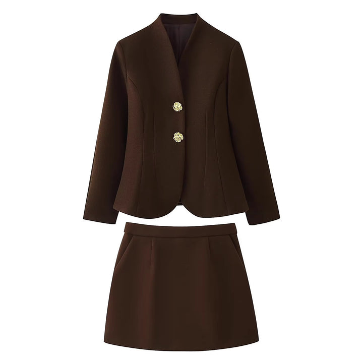 Damen Taillierter Blazer mit Stehkragen und dekorativen Goldknöpfen Echo Archiv