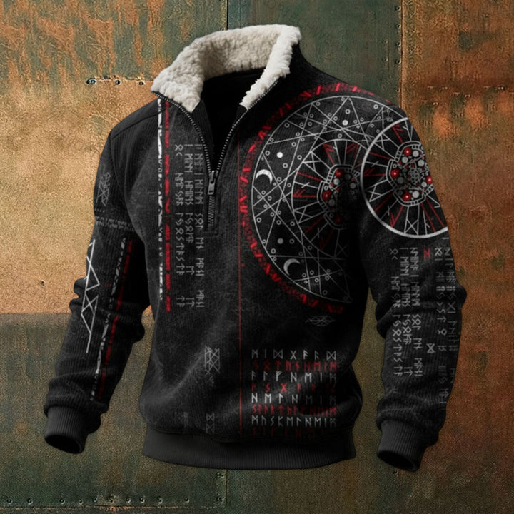 Herren Urbaner Fleece Pullover mit Baum-Motiv Echoarchiv