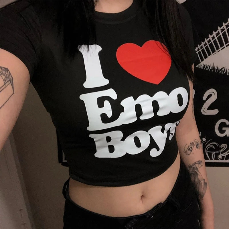 Damen Crop-T-Shirt mit kreativem Skelettdesign und inspirierendem Schriftzug Echo Archiv