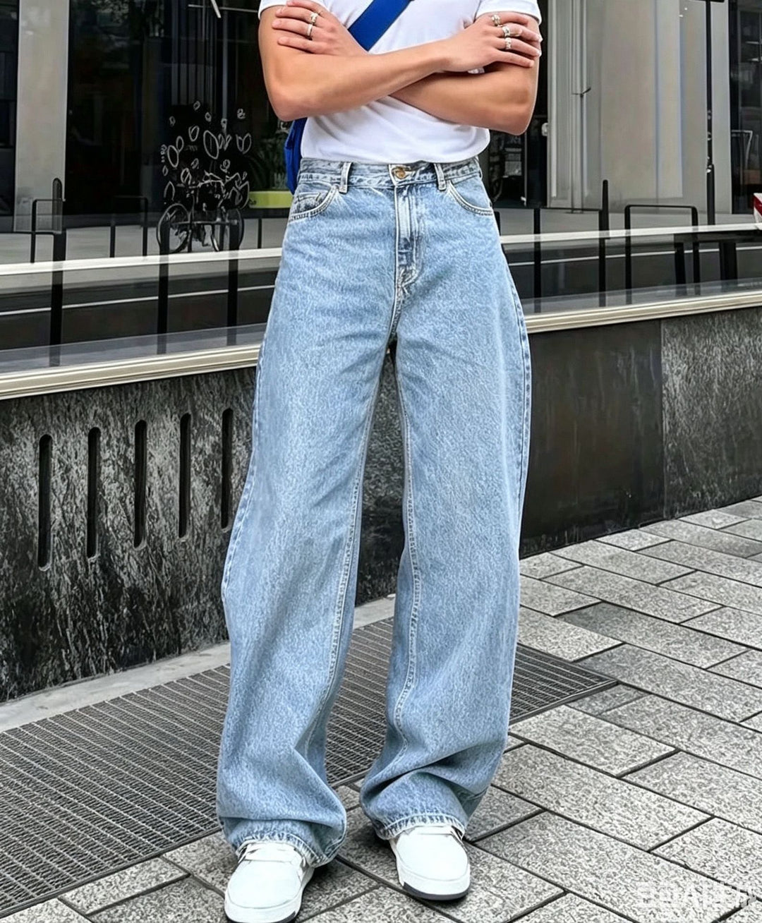 Damen Modische Weit Geschnittene Jeans Echoarchiv