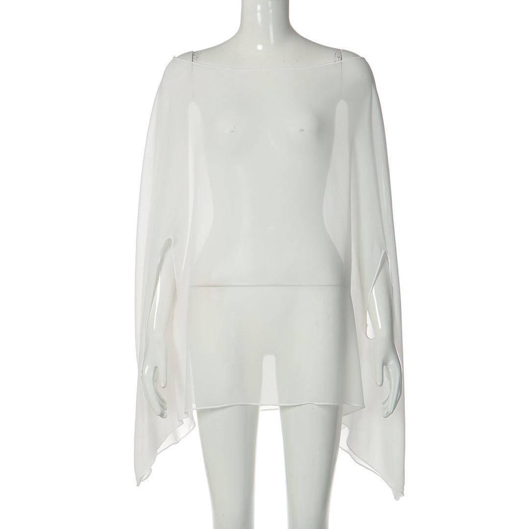Damen Chiffon Überwurf mit eleganten Ärmelausschnitten Echo Archiv