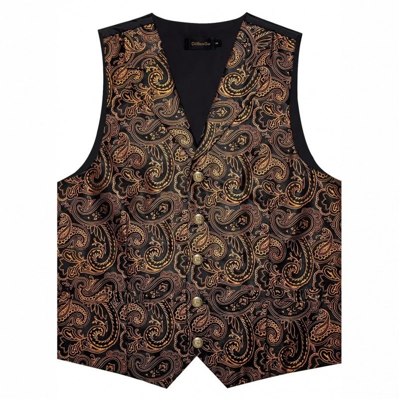 Herren Elegante Weste mit aufwendigem Paisley-Muster Echoarchiv