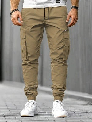 Herren Cargo-Jogginghose mit multifunktionalen Klapp- & Reißverschlusstaschen, elastischem Bund und tapered Bein Echo Archiv